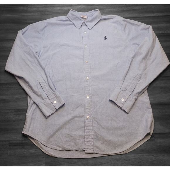 Disney Store Mickey Mouse Chambray Button Shirt Men’s Large Embroidered EUC - Picture 1 of 7